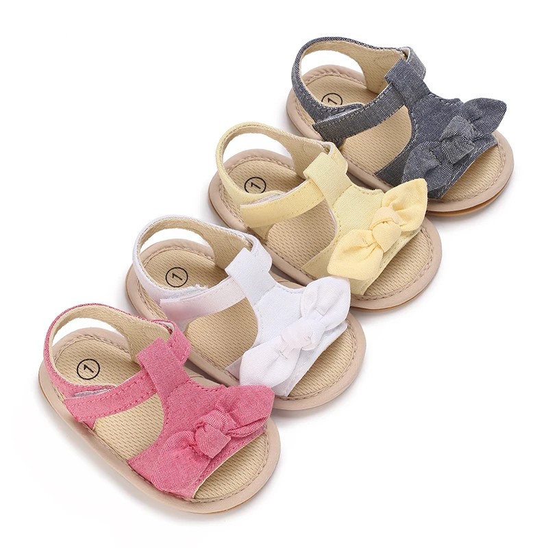 

Valen Sina 0-18 Months Baby Girl Summer Sandals Cute Bow Non-Slip Rubber Sole Infant Babies Kids First Walkers Sandals 4 Colors