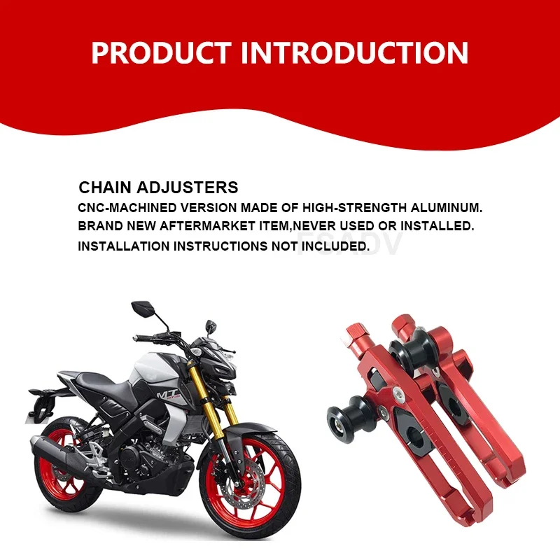 Motorcycle Rear Wheel Axle Blocks Chain Adjusters Tensioners Kit For YAMAHA R15 V3 MT-15 MT15 MT 15 R 15 2019-2022 2020 2021