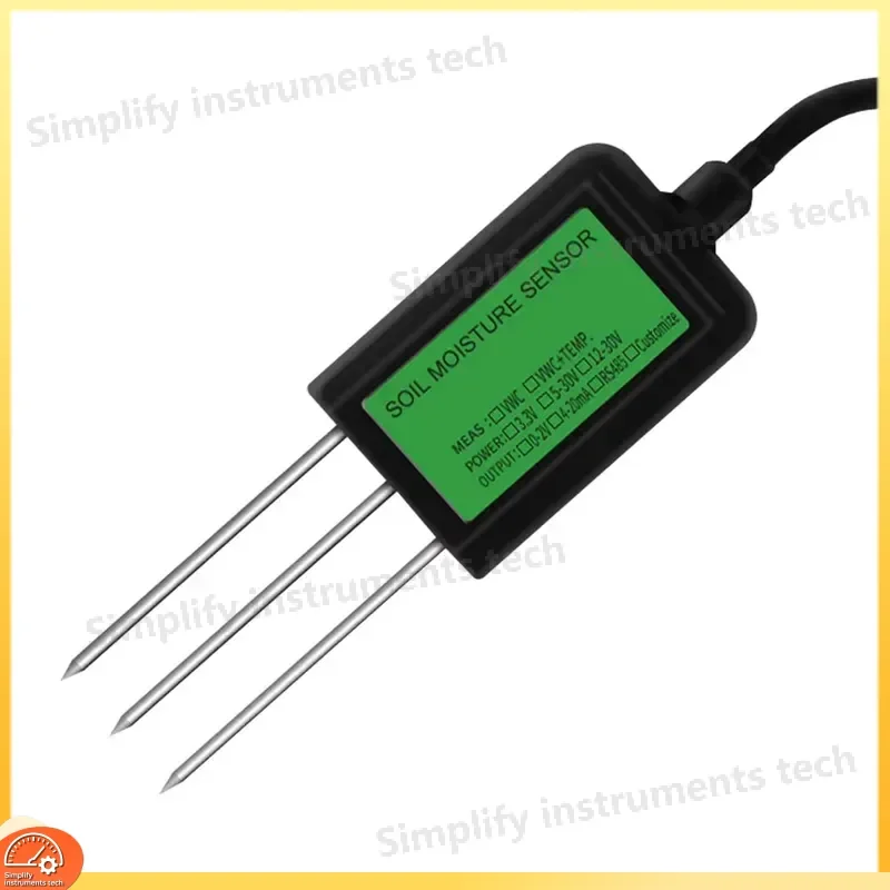 RS485 4-20mA Soil Moisture Temperature EC Sensor IP68 Waterproof Conductivity Meter 3% Accuracy 0-10000us/cm DC4.5-30V 2m