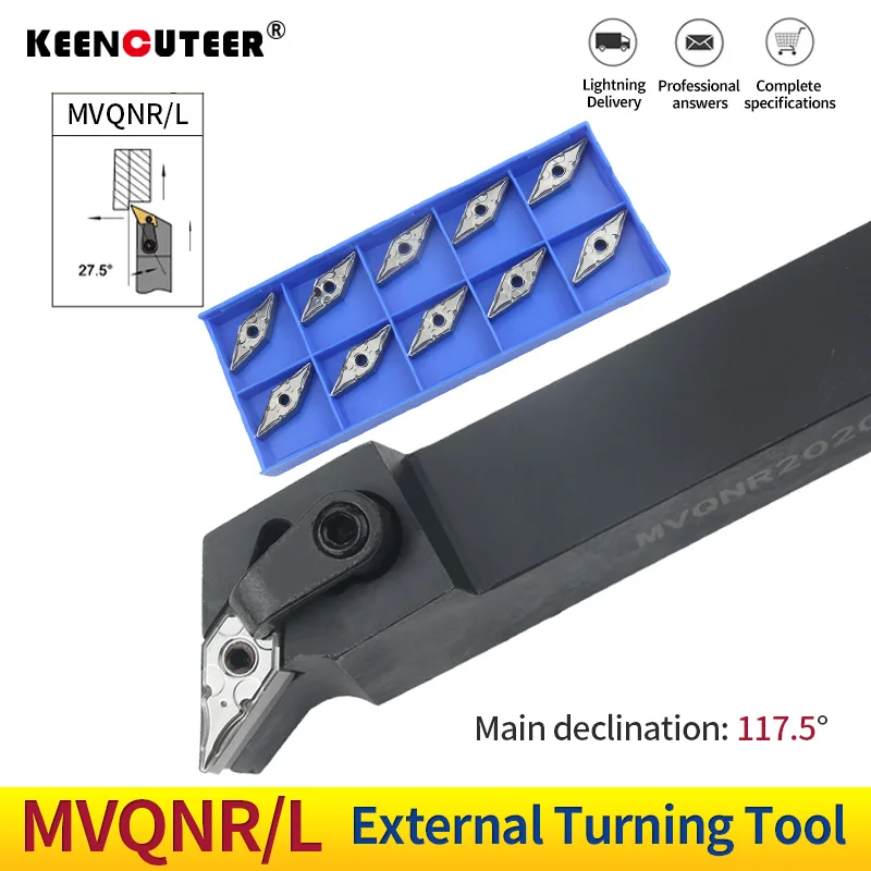 Externo Torneamento Ferramenta Titular Vnmg16 Carbide Insere Mvjnr l Torno Conjunto de Ferramentas de Corte 1pc Mvqnr2023k16 Mvqnr2525m16 Mvqnr3232p16
