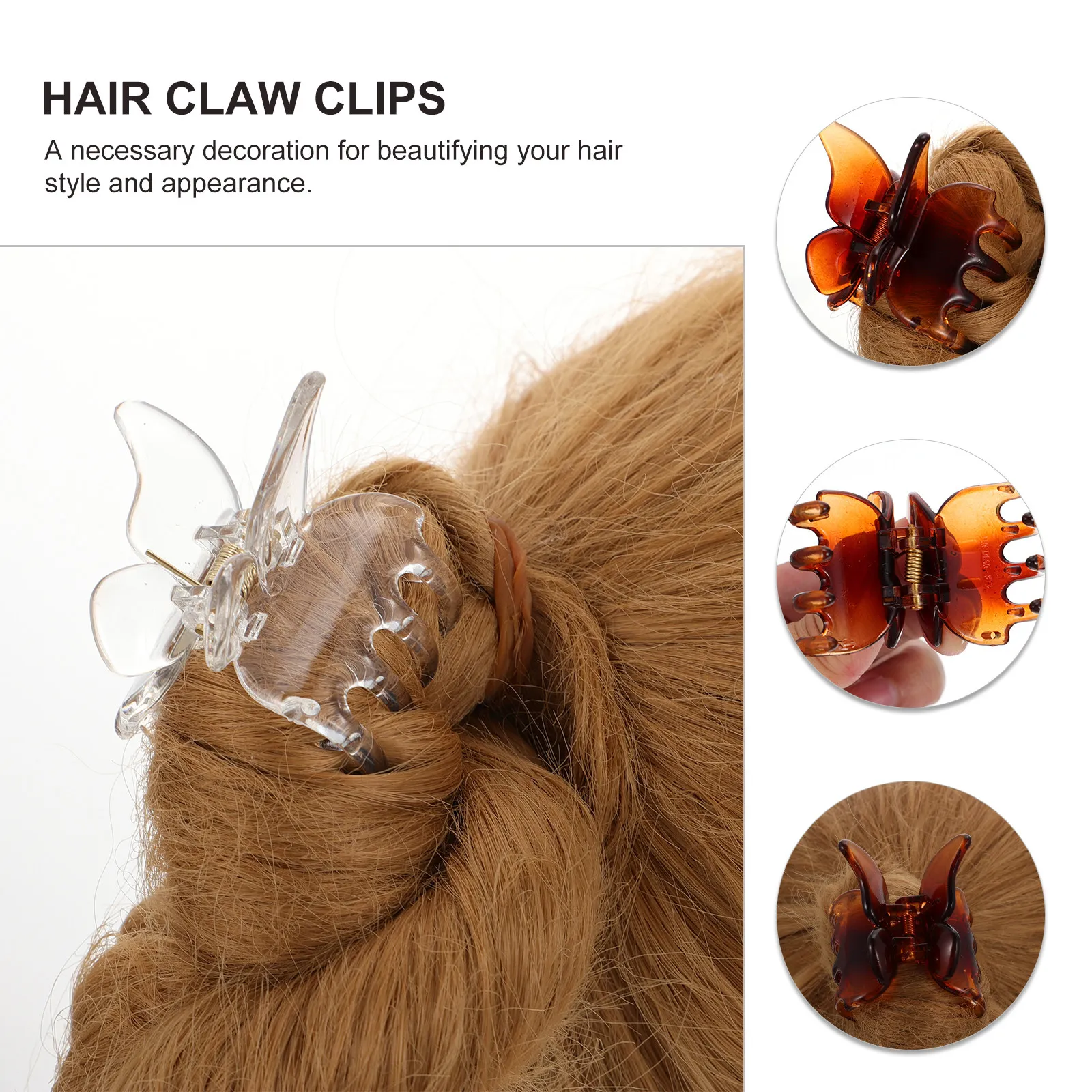 

12Pcs Women Hair Claw Clip Chic Butterflies Shaped Hair Clamp Stylish Claw Barrette for Daily Office Outing Use