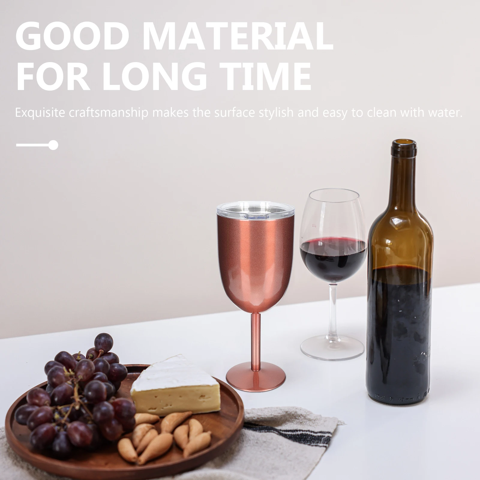 

Double Layer Goblet Insulated Stainless Steel Portable Decorative Delicate Glass Exquisite Cup Household Water Goblet Party