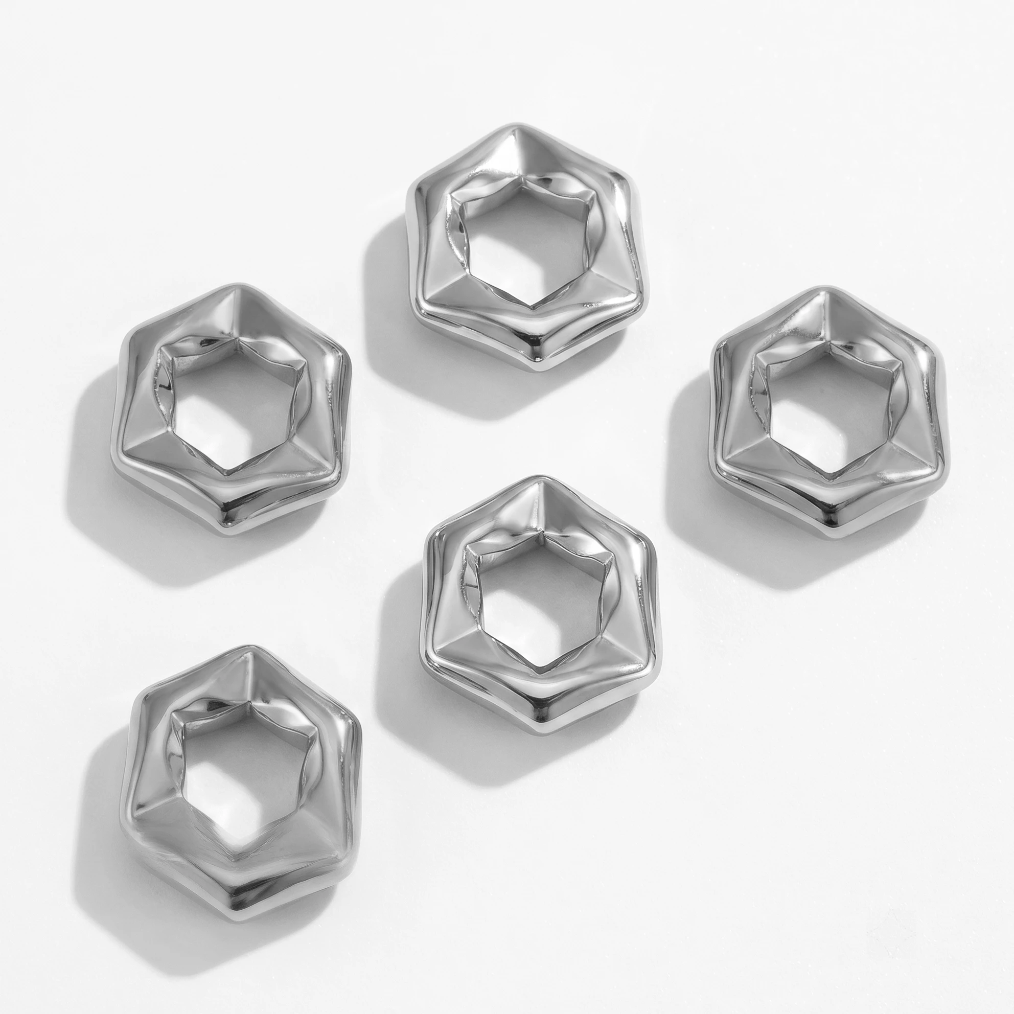 5 Stück Edelstahl-Perlen mit großem Loch, 8 mm Lochdurchmesser, Schmuck-Abstandshalter, Trenner für DIY-Armband-Schmuckherstellungsmaterialien – Detail 4