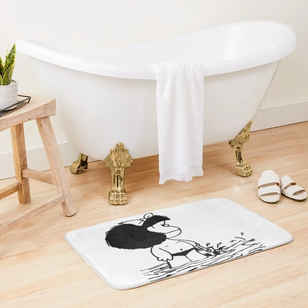 mafalda on the beach Bath Mat Waterproof Bathroom Rugs Entrance Carpet Mat