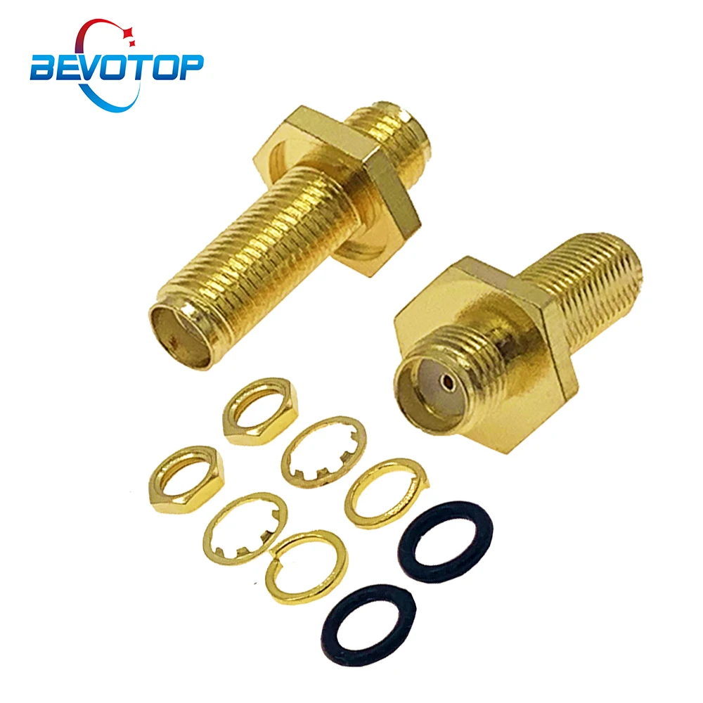 10pcs Waterproof SMA Female to SMA Female Bulkhead Straight Adapter for Raido Antenna SMA Female Jack Adapter RF Connector