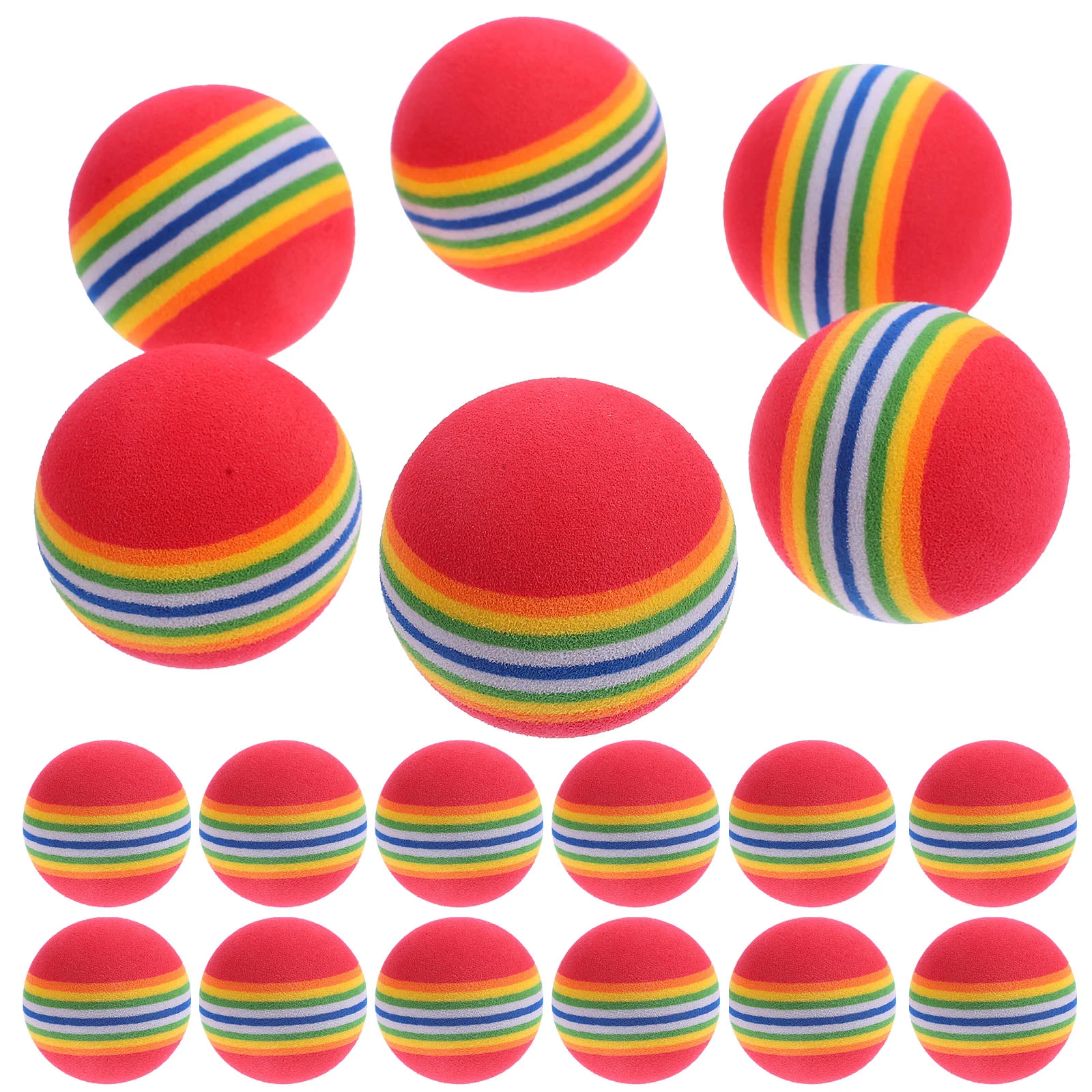 

20pcs Rainbow Ball EVA Ball Training Ball Stretchy Indoor Practice Balls for Indoor Playground Sports