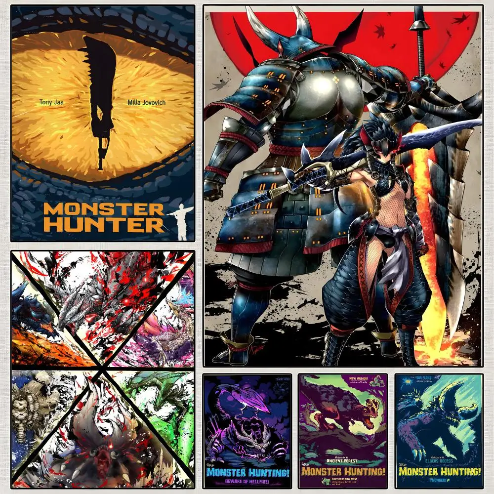 Game M-Monster Hunter Wilds Poster PP Wall Art Print Removable Water-Resistant Home Decor for Bedroom Apartment Gift