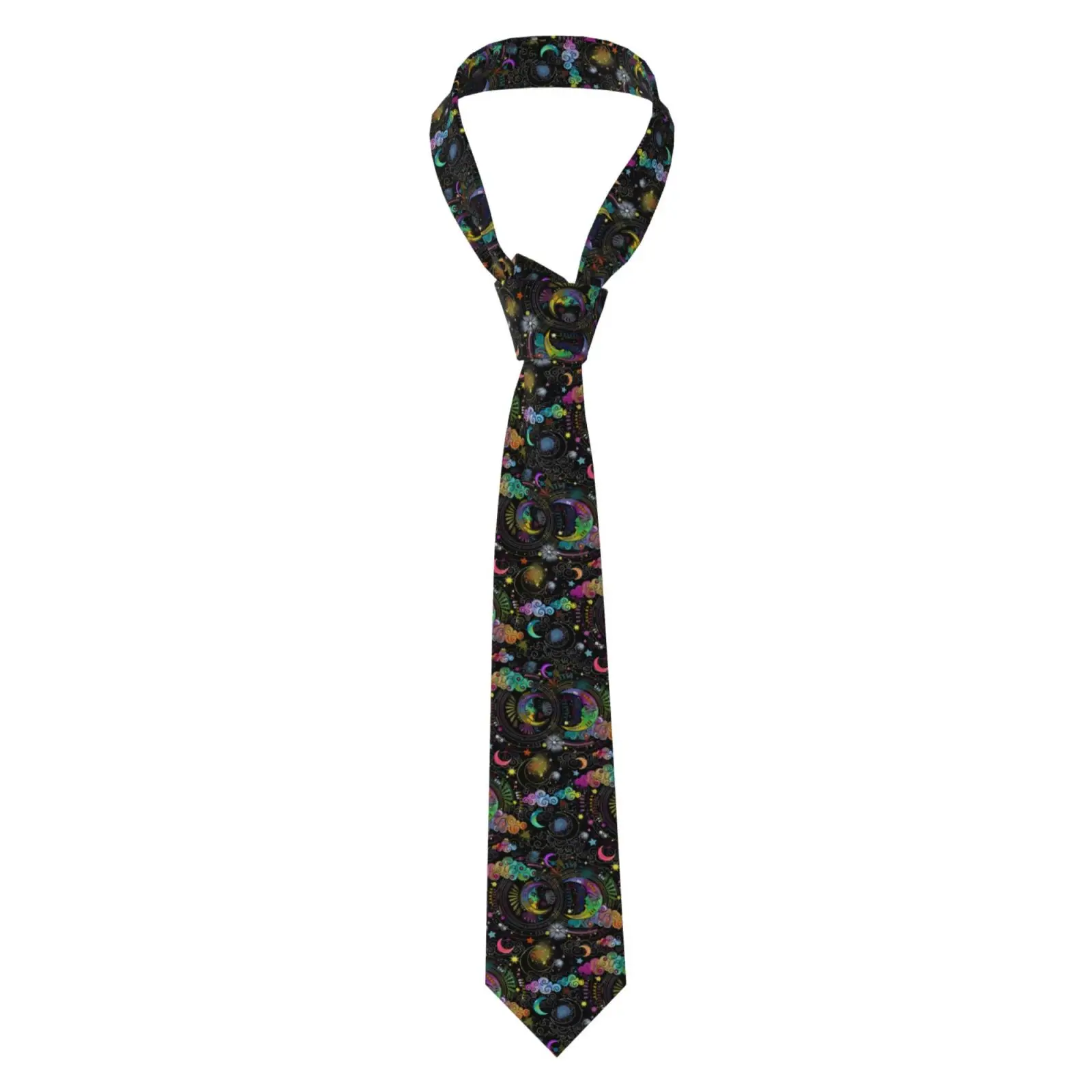 Men Tie Galaxy Space Planet Pattern Classic Formal Business Necktie Cosmic Universe Print Suit Accessory for Gentleman