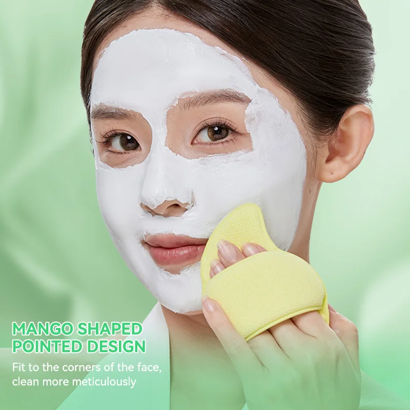 Gecomo Cool and Clean ฟองน้ําล้างหน้าแบบถุงมือสไตล์มะม่วง ทําความสะอาดอย่างล้ําลึกสําหรับทําความสะอาดโคลน-Moving ทําความสะอาดล้ําลึกสําหรับใบหน้า เย็น สวมใส่สบายต่อใบหน้าของคุณ