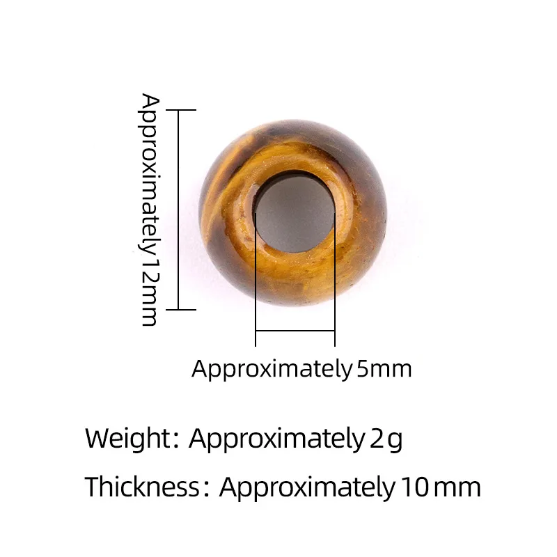 12MM Beads 5MM Large Hole Round Natural Ston Crystal Gemstone Custom Jewelry DIY Accessories Making 1Piece