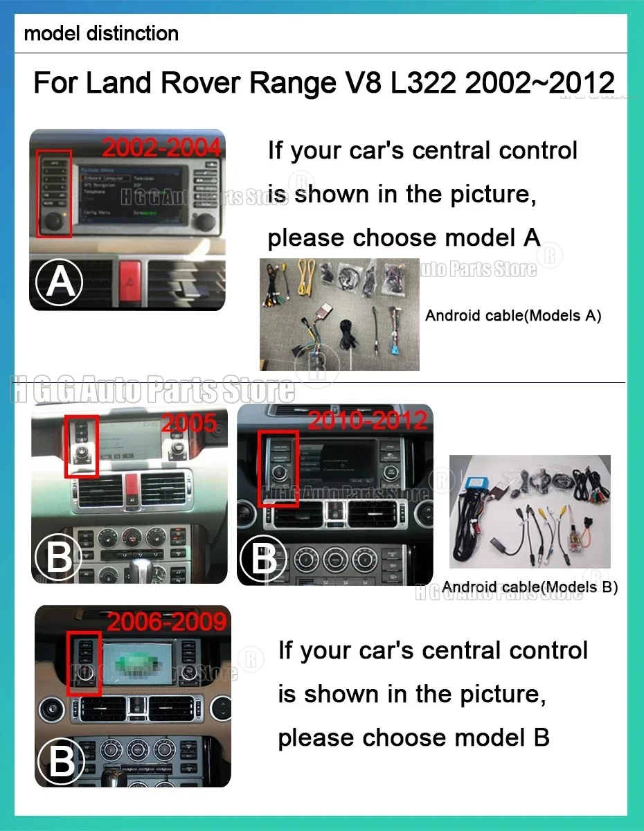 Car Radio For Land Rover Range V8 L322 2002~2012 13 INCH Car Intelligent Multimedia Android 13 Video Player Radio GPS 4G 8+256GB