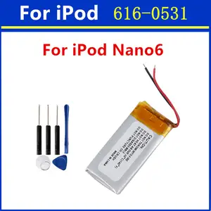 Bilashmart 616 0531 Original BackShell Replacement Battery ipod Nano6 6G 6th Generation MP3 Li Polymer Rechargeable Nano 6 Batteries + Tools