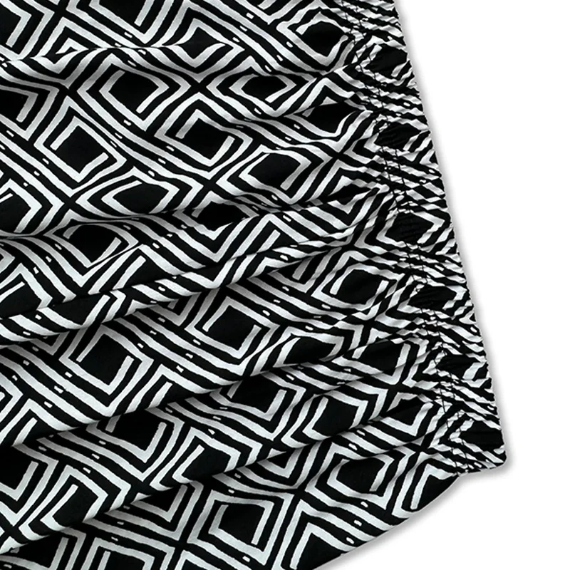 Women's summer loose and versatile trendy casual pants, wide leg sleeping pants, lantern pants, geometric pants