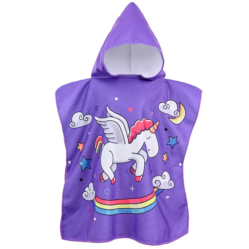 0-5 Years Baby Towels Bath Care Newborn Shower Bathrobe Cape Cartoon Unicorn Boys Girls Hooded Cloak Kid Beach Bath Towel