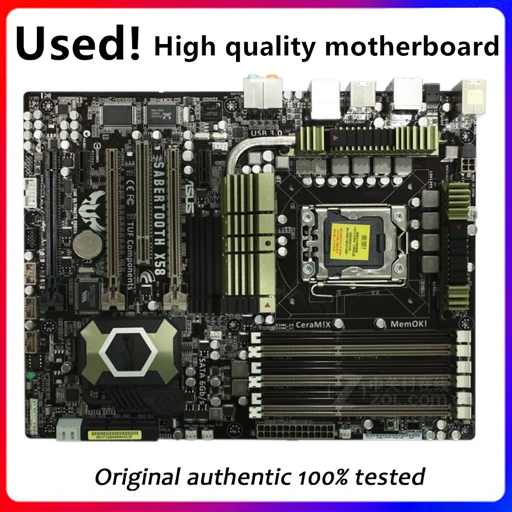 For ASUS SaberTooth X58 Used original motherboard Socket LGA 1366 DDR3 X58 X58M Desktop Motherboard