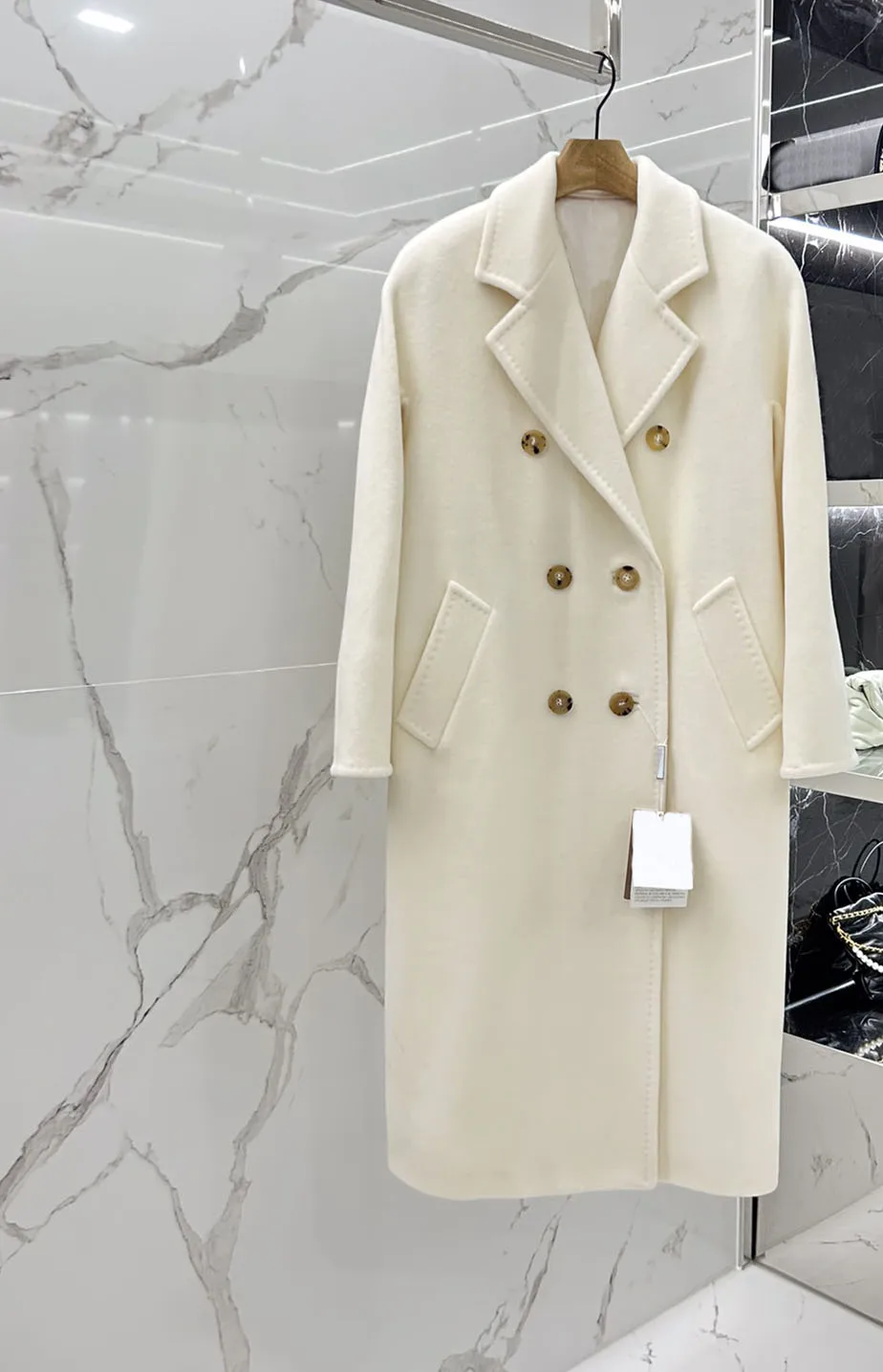 2023 Autumn Winter Fashion New Women's Clothing Cashmere Solid Color Belt Coat 1005