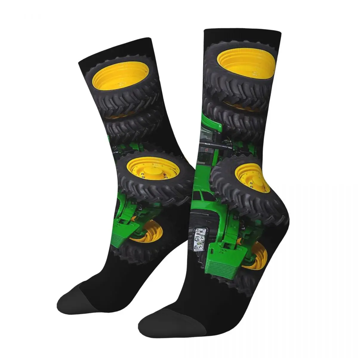 Green distressed By Tractors Unisex calcetines de ciclismo con estampado 3D, calcetines felices, estilo callejero, Crazy