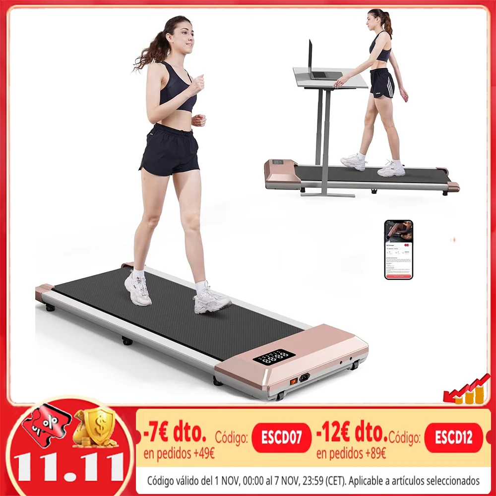 Mini almohadilla para caminar con cinturón Raceable de 80Cm, adecuada almohadilla para caminar de 2,5 HP debajo del escritorio, con cursos de entrenamiento gratuitos