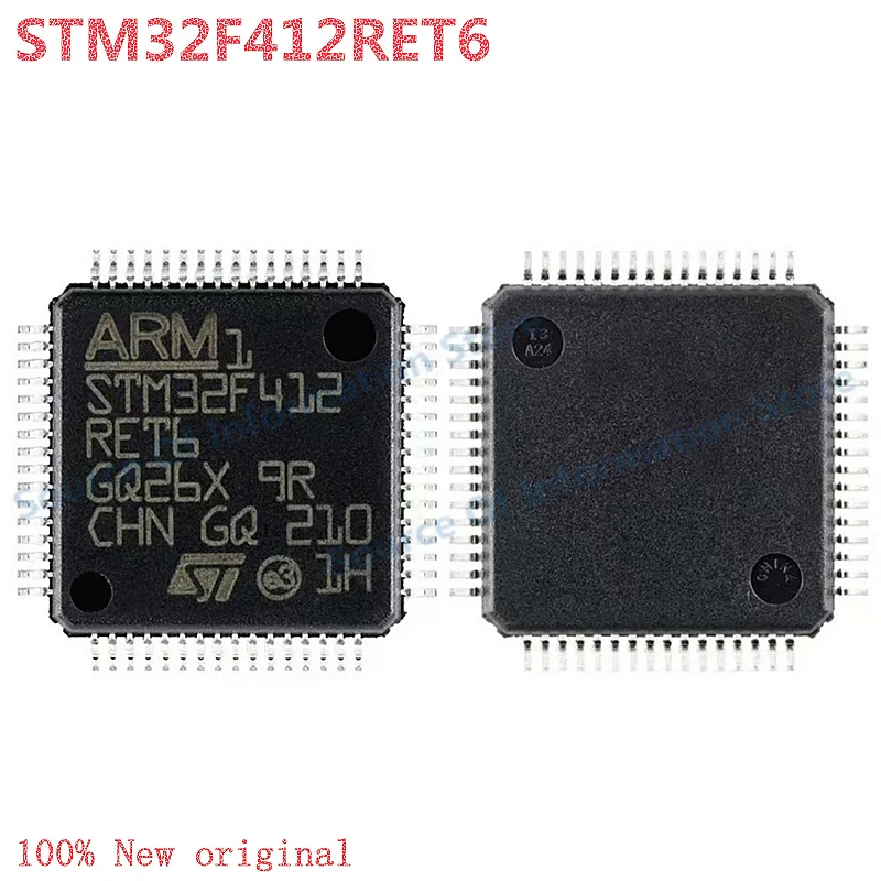 

5Pcs 32-bit Microcontroller MCU, Package LQFP-64, STM32F412RET6 100% New
