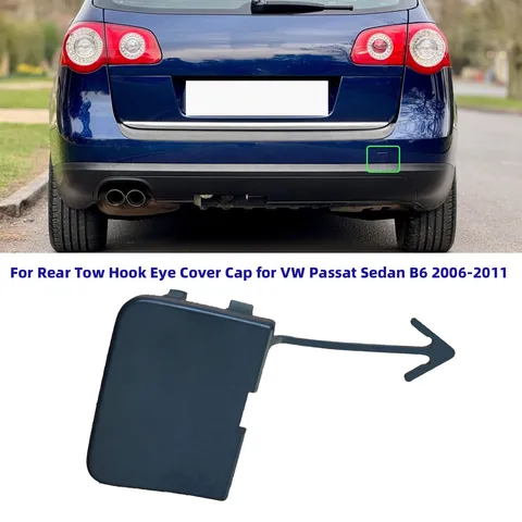Задний бампер, фаркоп, крышка для VW Passat Sedan B6 2006, 2007, 2008, 2009, 2010, 2011, 3C 0807441 3С 5807441 Неокрашенный буксирный чехол
