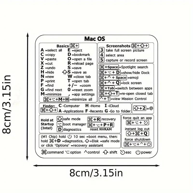 1pcs ​​MacBook Keyboard Shortcut Stickers - Boost Productivity Easy-to-Use App Management, Fix Tech Issues for Apple Laptops​​ view 4