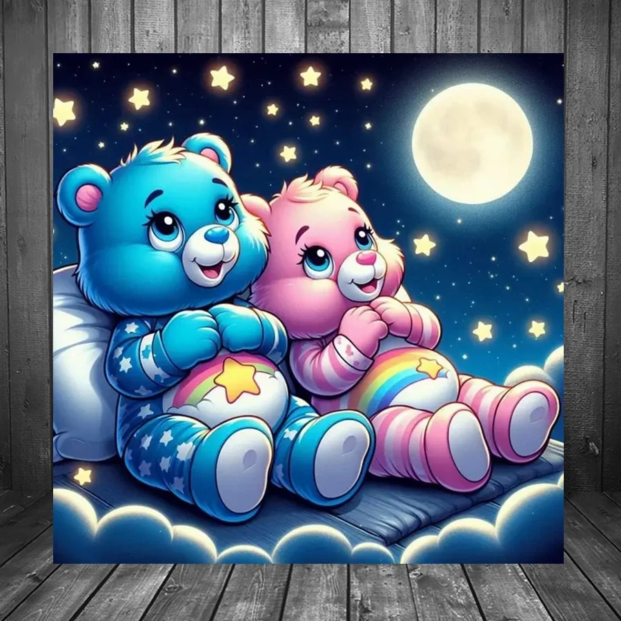 Urso dos desenhos animados Rodada Kits de Pintura Diamante, animal bonito, urso de pelúcia kawaii, brocas DIY, mosaico bordado, ponto cruz Presente, novo, 2024