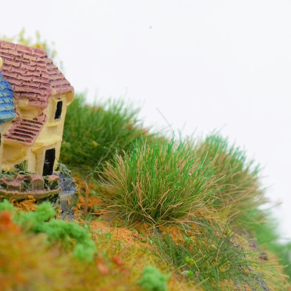 Realistic Miniature Plants DIY Grass Cluster & Building Model Kit for Railway Scenes Military Diorama Architectural Landscapes
