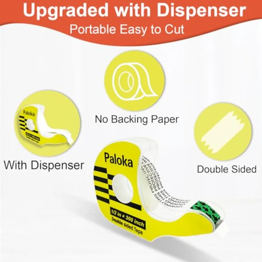 Verscheidenheidspakket Cadeaupapier 12 rollen met dispensers Inclusief onzichtbare tape Dubbelzijdige tape Doorzichtige tape voor inpakpapier