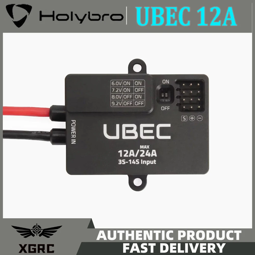 HolyBro UBEC 12A (3-14S) XT30 High Efficiency DC-DC Regulator Chip 4-channel Parallel Header Pin Outputs for servos