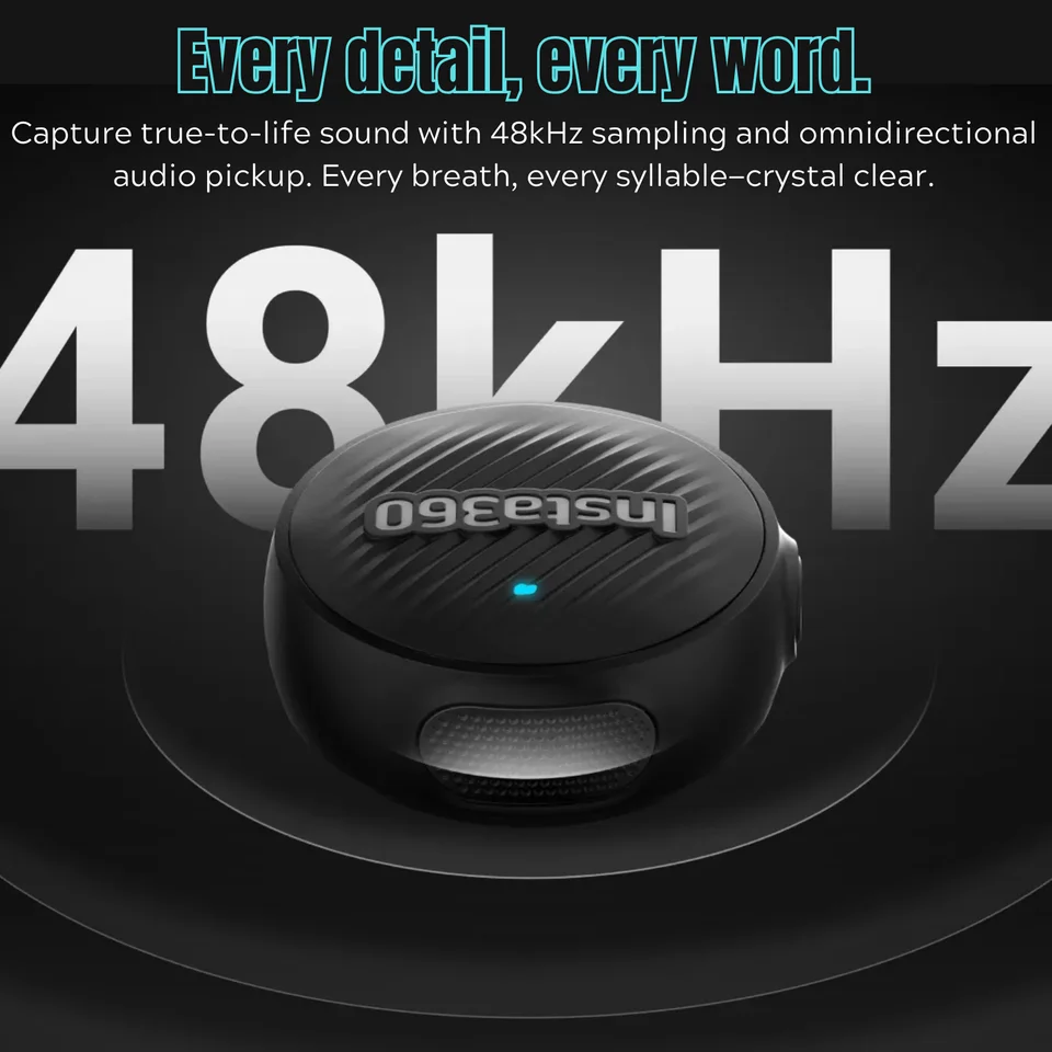 

Insta360 Mic Air Mini 7,9 г 48 кГц магнитный передатчик аудиомикрофон для Insta 360 X5 X4 Air Ace Pro 2 оригинальный аксессуар