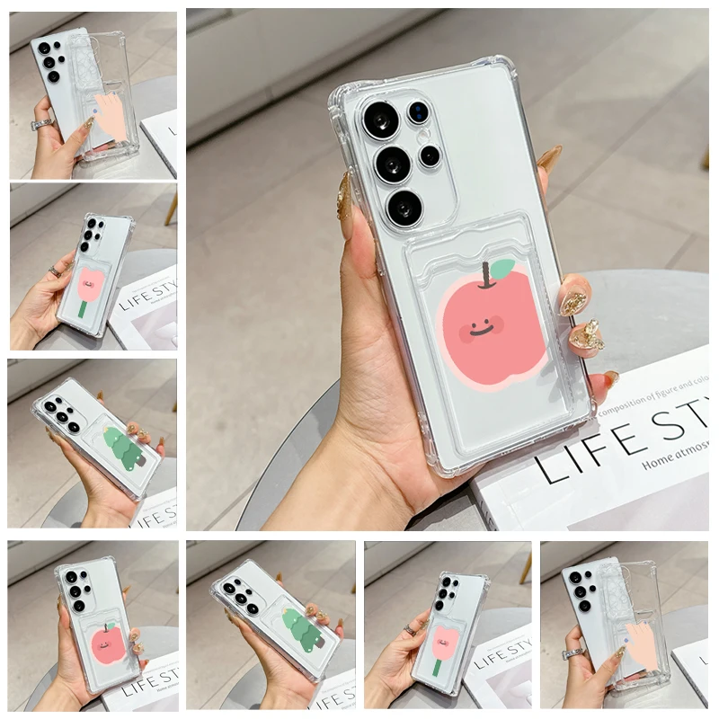 

Minimalist cartoon for Samsung A21s A23 A24 A25 A26 A31 A32 A33 A34 A35 A50 A51 A52 A53 A54 A30 Transparent card pack phone case