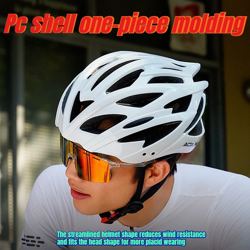 ACRUNU Bicycle Windbreaker Riding Helmet Road Bicycle Integrated Forming, Hollow Breathable Helmet Equipment