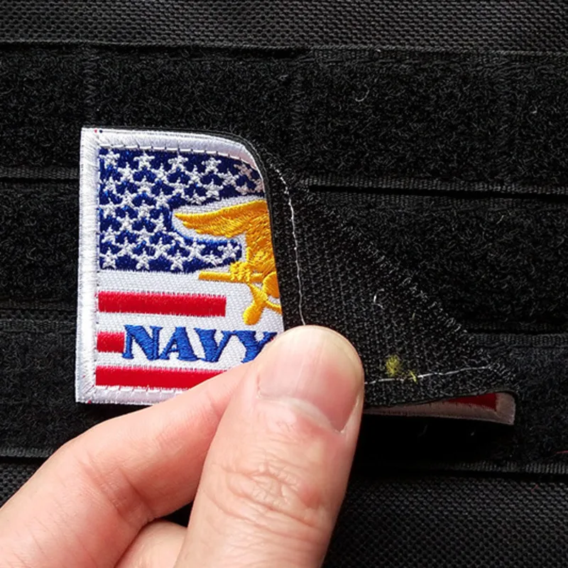 Z nadrukiem US Navy Seal Team naszywki flagi haftowane wojskowe łatki Hook & Loop taktyczne Navy Seal Team Trident Patch aplikacja