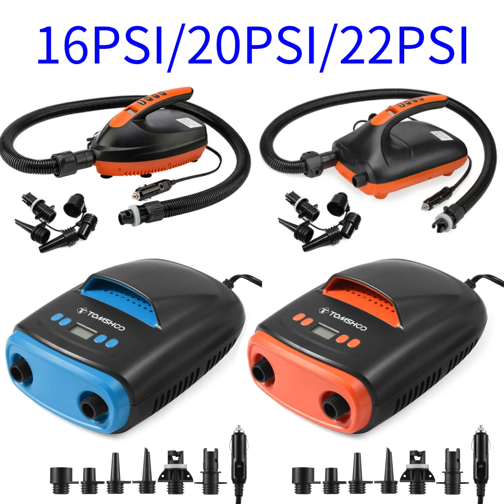 

20/22PSI Air Pump Paddle Board Vehicle Electric Chargings Pump 12V High Pressure Pump Surfboard/Rubber Boat Inflation/Deflation