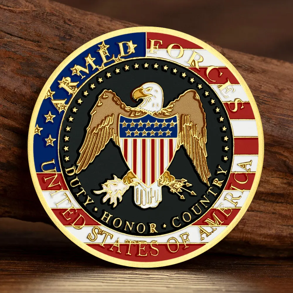 Great Seal of United Stated Armed Forces Challenge Coins Golden Plated Lucky Eagle Collection Coin Art