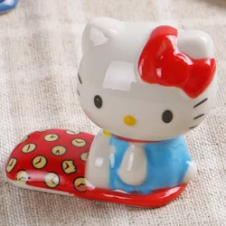 Anime Hello Kitty Chopstick Rest Ceramic Ornaments Home Accessory Cartoon Kawaii Kt Cat Model Toy Doll Rest Bracket Tableware