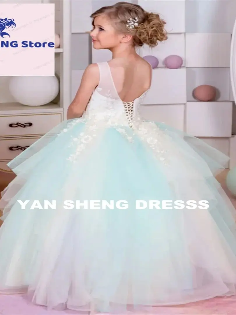 فساتين فتاة الزهور المخصصة تنورة عالية منخفضة مع فيونكة بدون أكمام لحفلات الزفاف وأعياد الميلاد وحفلات التواصل الأول