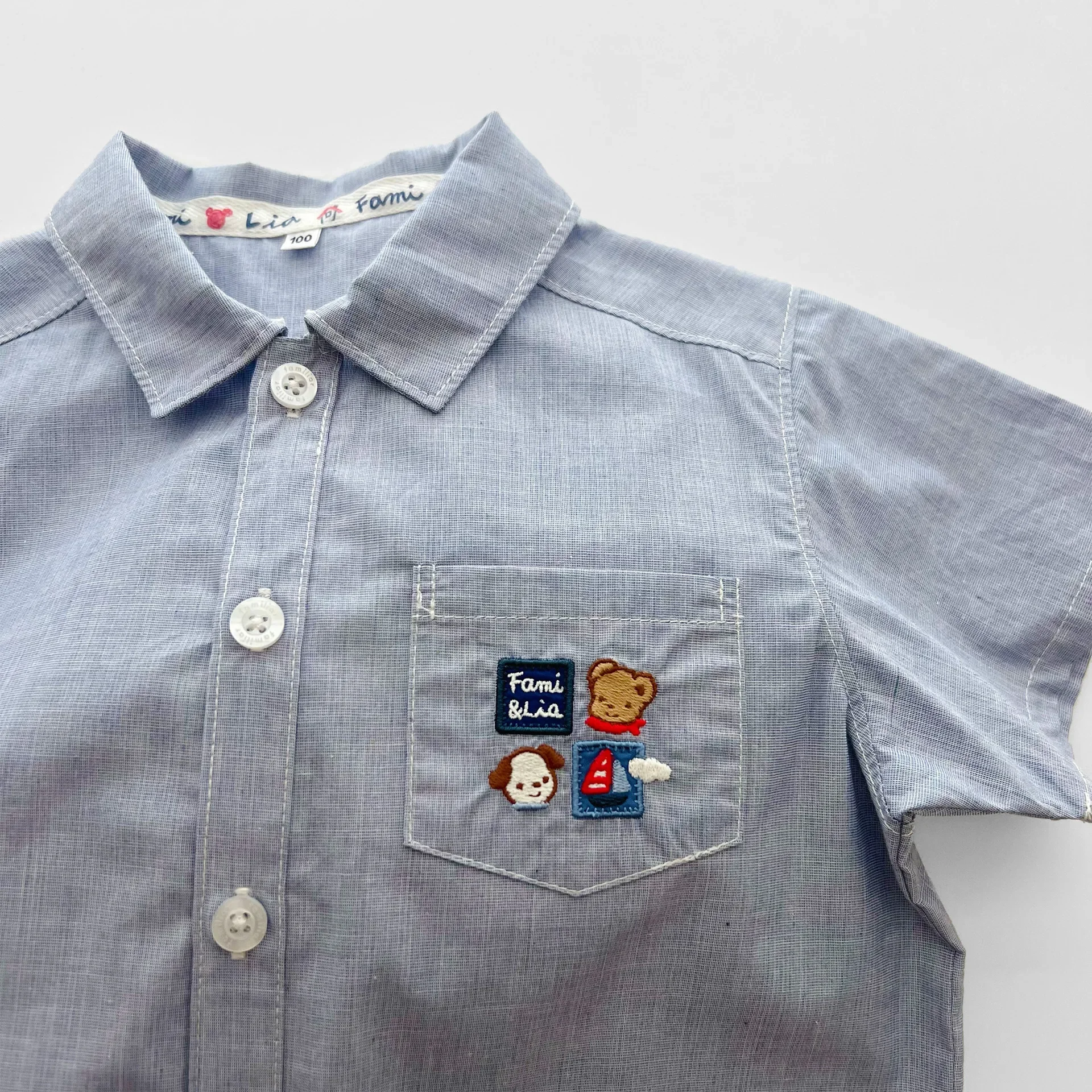 Fami Temperament Kinderkleding Nieuwe zomer 2025, katoenen, ademend shirt met korte mouwen voor jongens