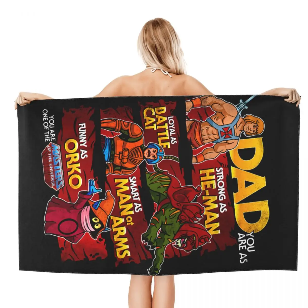 Customized He-Man And The Masters Of The Universe Beach Towel Skeletor Beast Man Soft Linen Microfiber Bathroom Towels