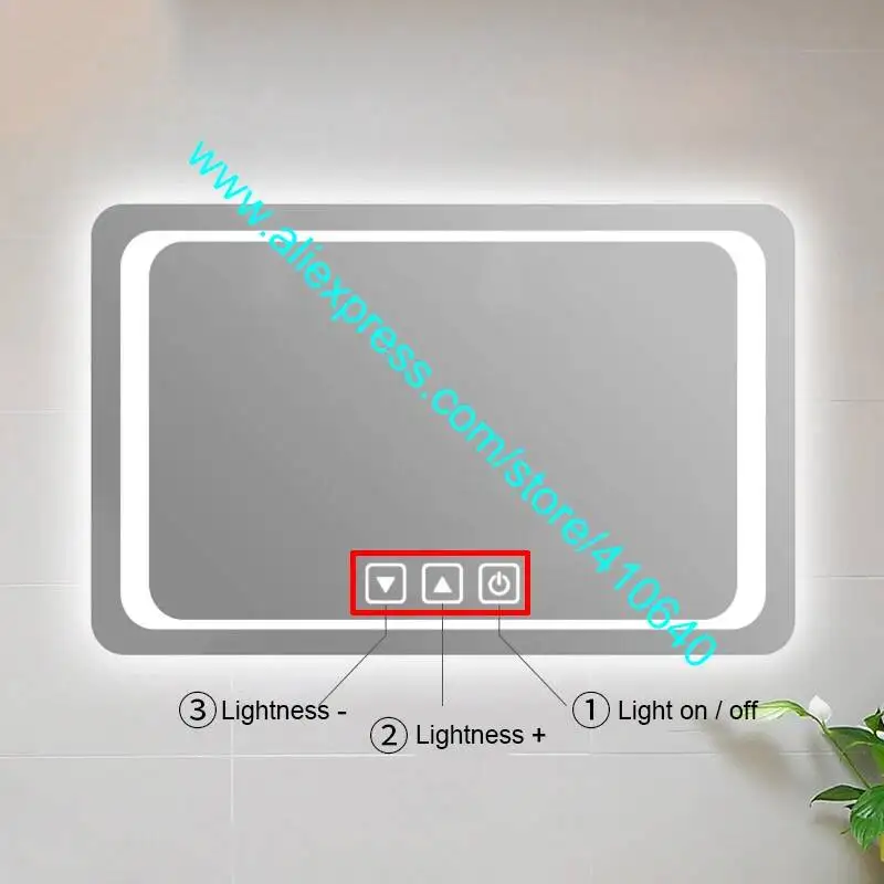 1 Piece THREE KEY LED Mirror Touch Sensor Switch with Brightness Adjustment or Bluetooth-compatible or Anti-fog from Factory