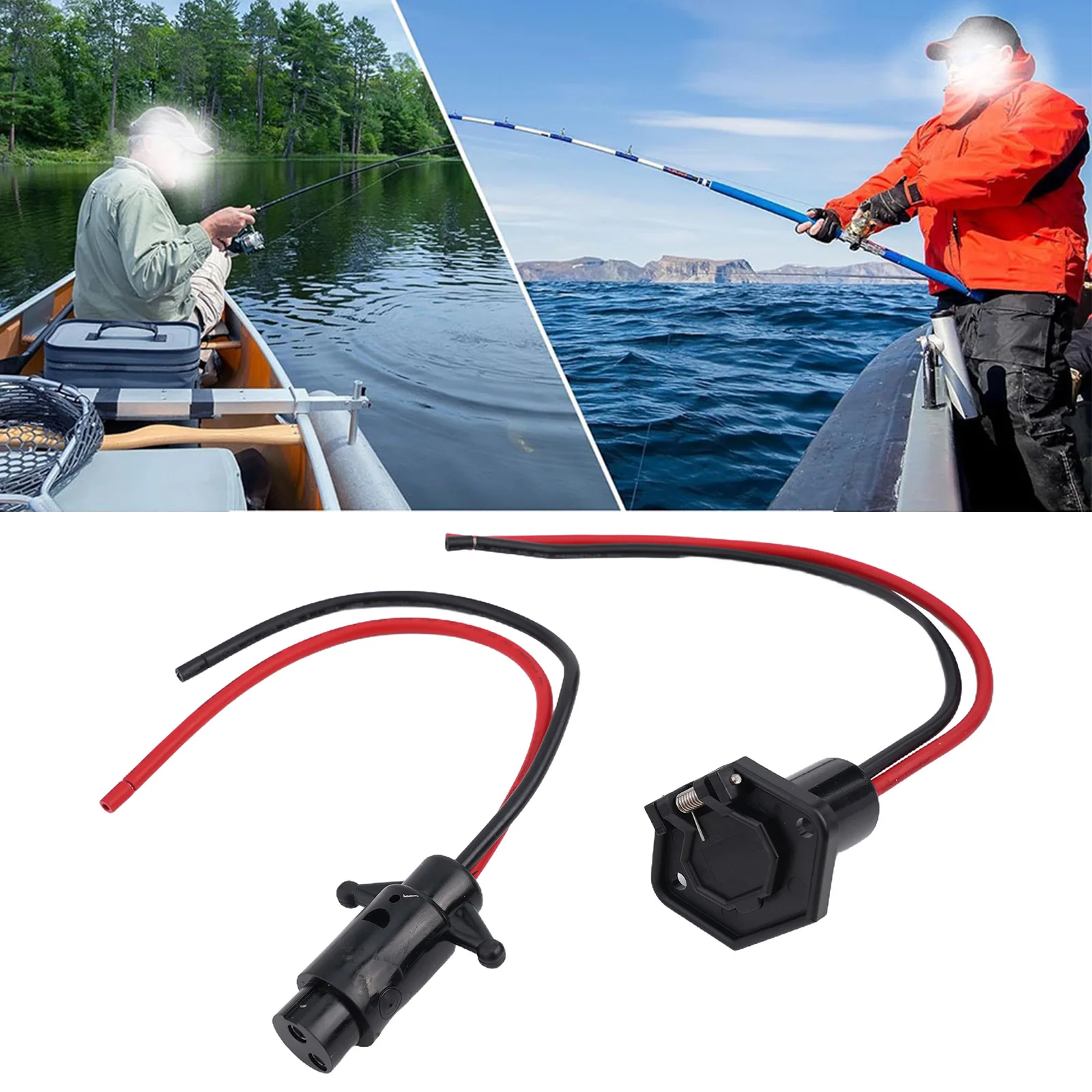 

Комплект разъемов для троллингового мотора 12В с мужским и женским разъемами для водонепроницаемого соединения и эффективного электрического подключения