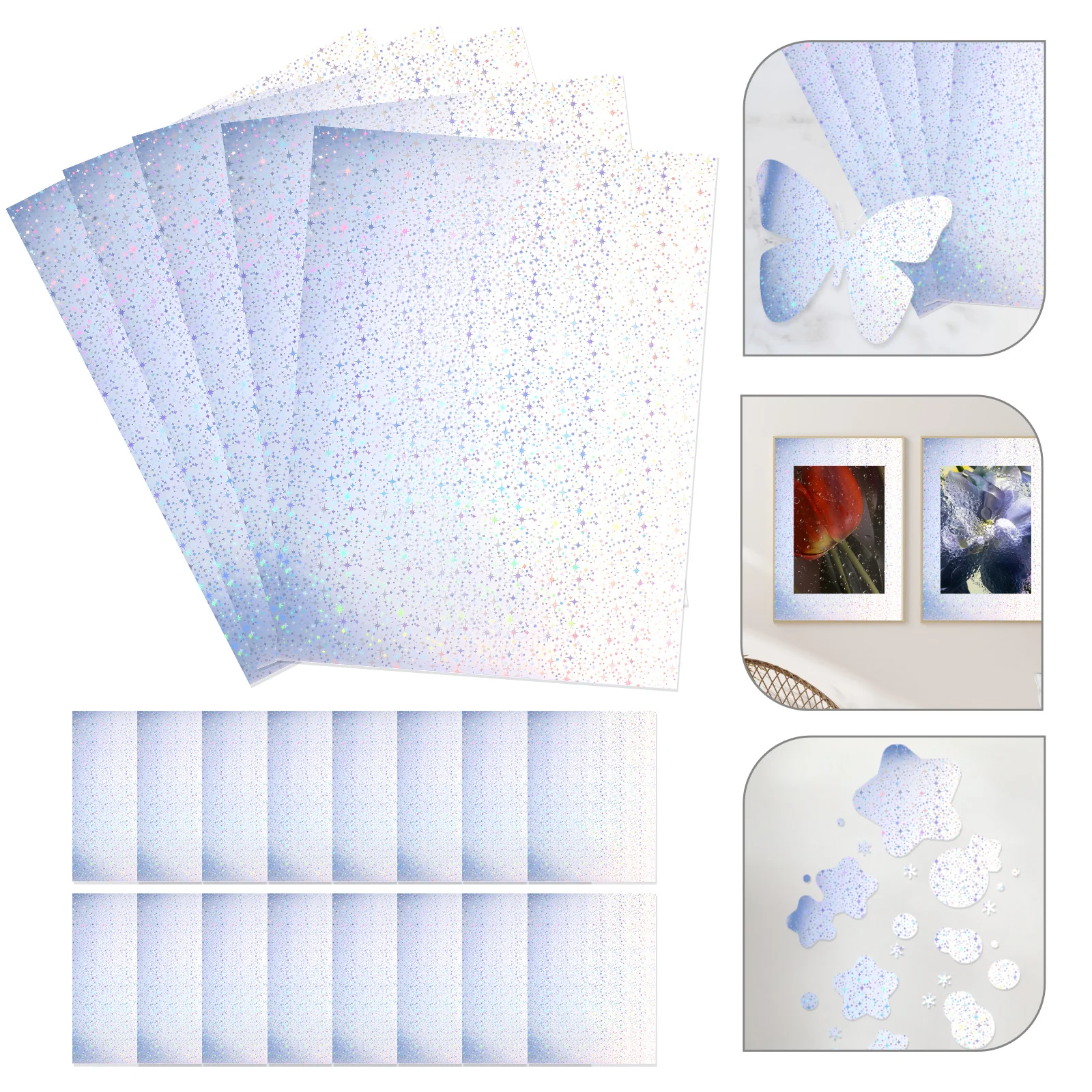 20 ورقة ملصق ثلاثي الأبعاد قابل للطباعة ملصقات لامعة للحرف اليدوية والمشروعات الفنية وعلامات الأسعار DIY مكتب الزينة