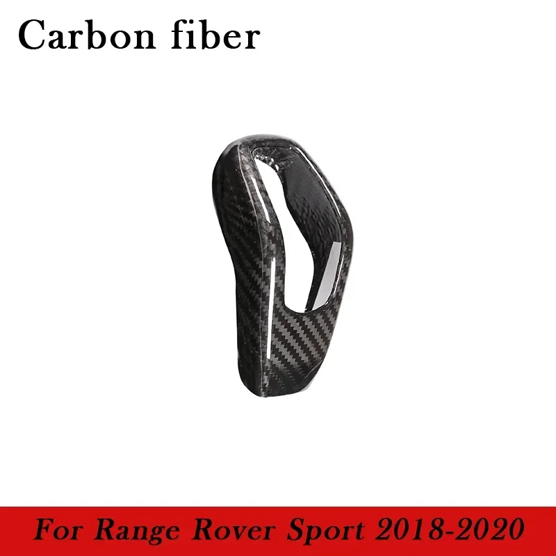 ألياف الكربون سيارة والعتاد رئيس التحول المقبض غطاء الكسوة السيارات ملصق لاند رينج روفر سبورت RR سبورت 2014 2015 2016 2017 2018-2020 #2