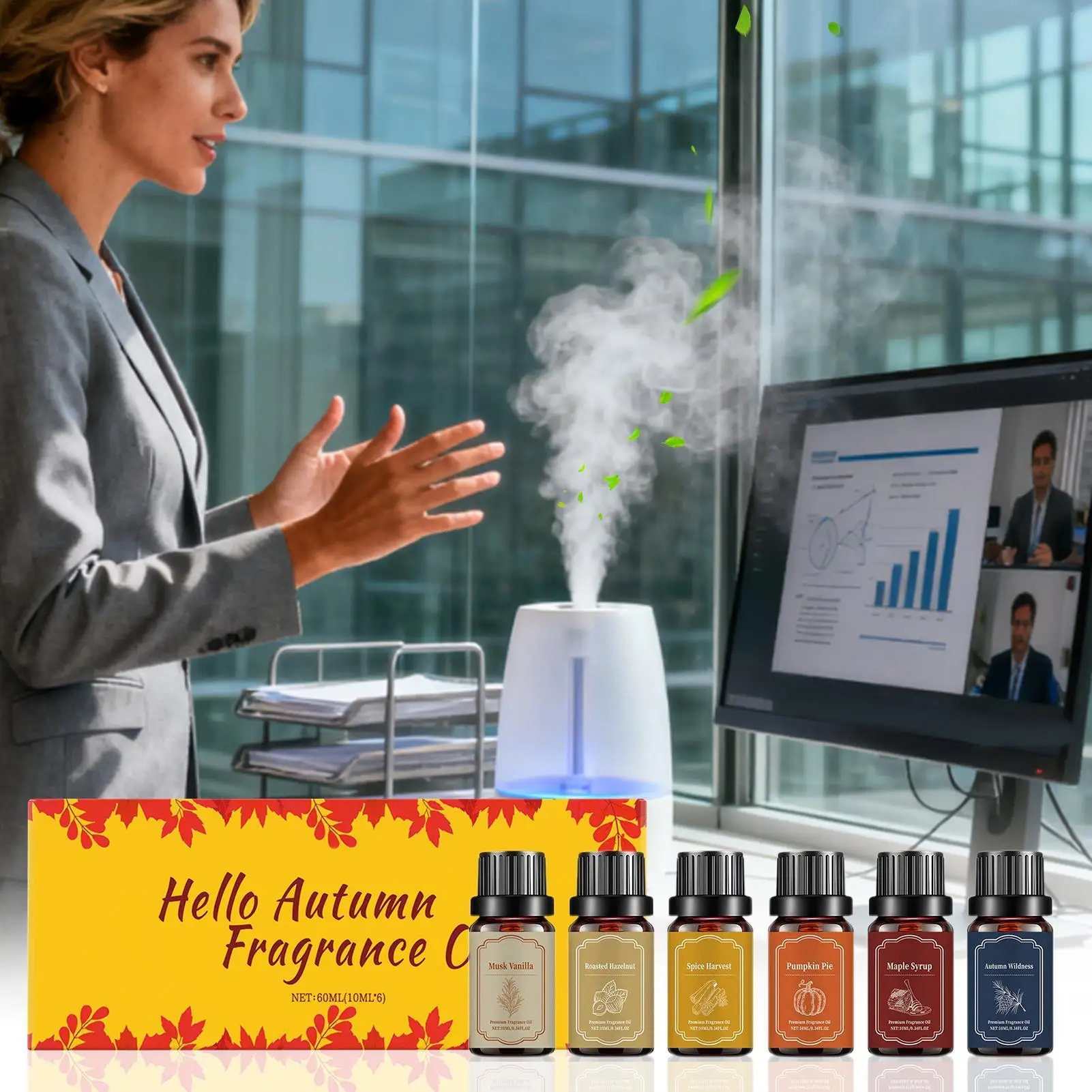 10ml Fall Scents For Candle Making 6pcs Cozy Fragrance Autumn Scented Diffuser Oils Set For Air Purifier Candle Making Living