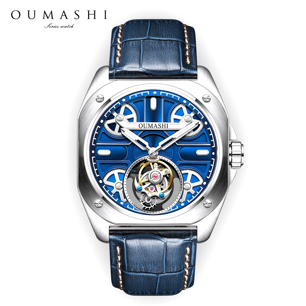 41mm Luxury men's watch Tourbillon Stainless steel waterproof watch Self-developed movement Automatic Mechanical wrist watch