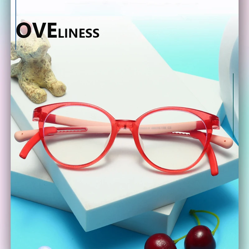 

Ultra-light optical Flexible TR90 Kids Eyewear Retro Round Rptical myopia Prescription Children's Glasses Frame Boy and Girl