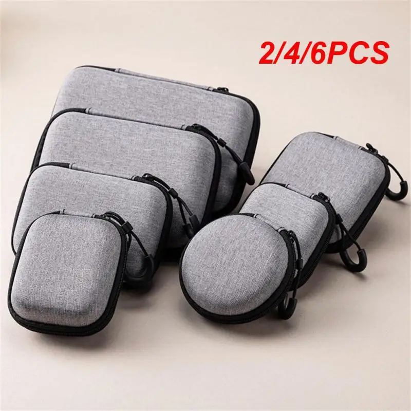 2/4/6PCS Charger Storage Practical Eva Material Finishing Headphones Waterproof Gray Home Furnishing Simple Wear Resistance