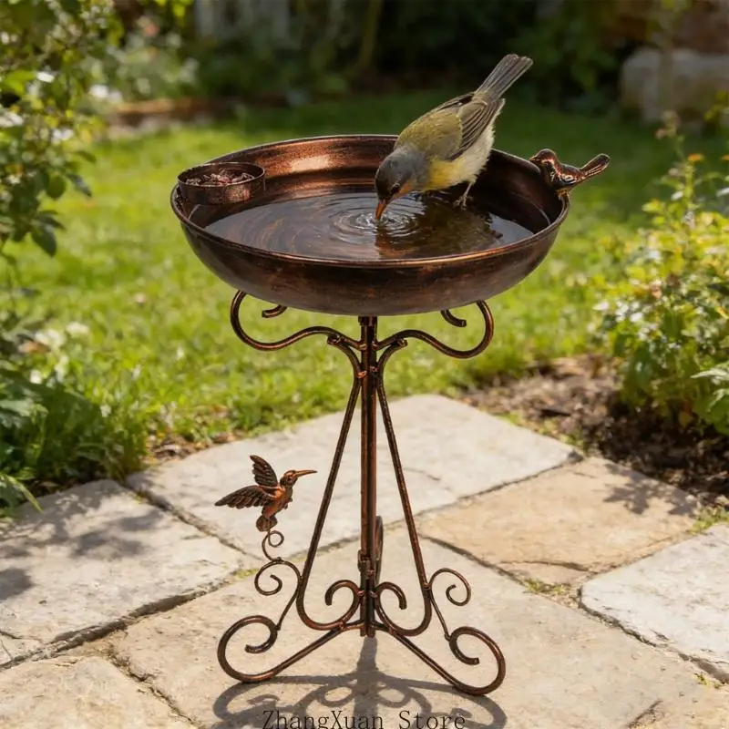 Eleganter Vogelwassernapf und Badeplatz aus Metall für Naturliebhaber Hinterhof 3XUF – Detail 5