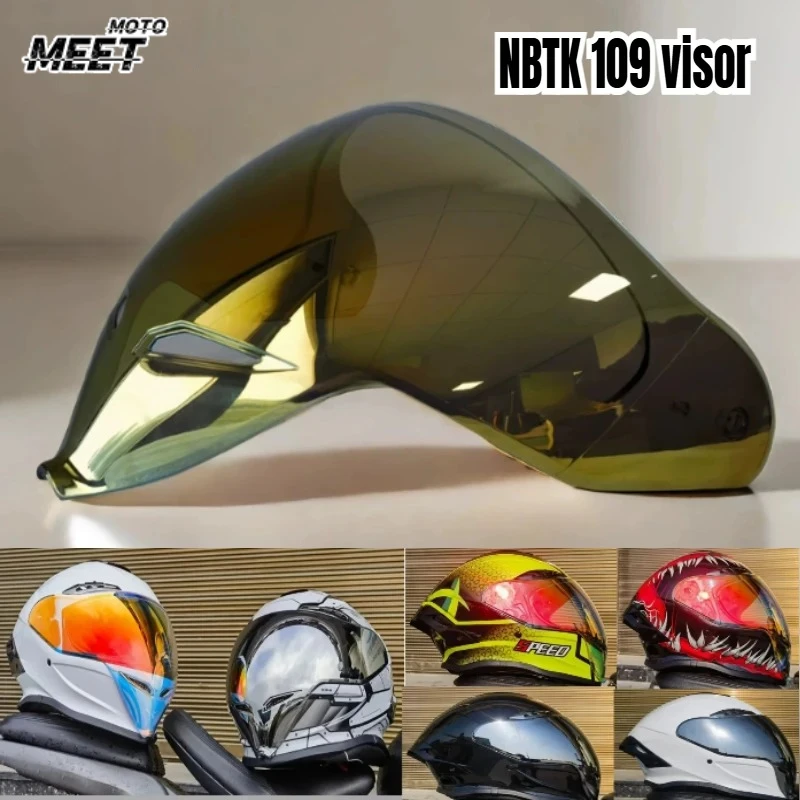 

NBTK109 Ghost Helmet Lens Helmet Visor Electroplated Aurora Goggle Lens for Day and Night Use