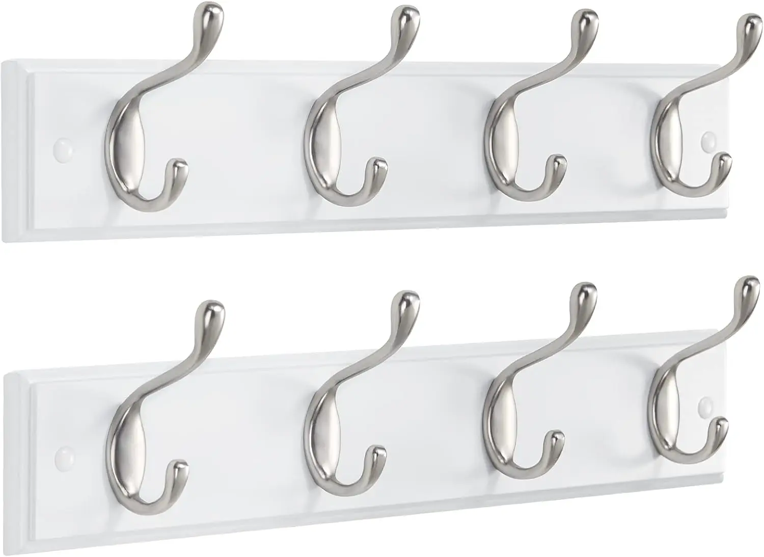 

Coat Rack Wall Mount 2 Pack, Wall Hooks for Hanging Coats, Hats & Towels, 15.7" White